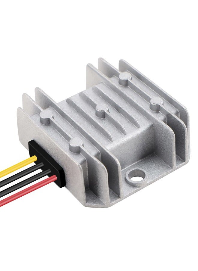 DROK Adjustable Voltage Regulator, IP68 Waterproof DC to DC Buck Converter 8-35V to 3-24V 5A, Aluminum Protective Case Step Down Converter 5V 12V Power Supply - Image 1