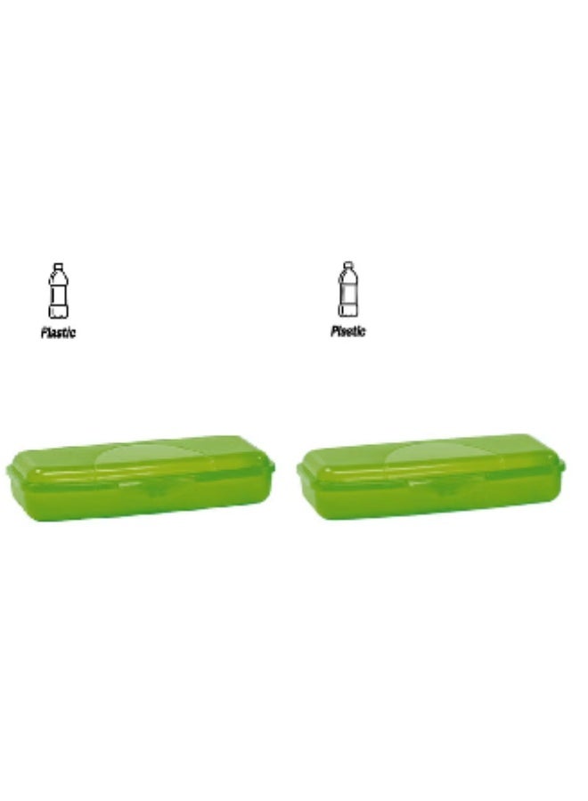 ريفال Pack of 2 Snack Box Organizer – Durable Food Storage Containers for School & Home - Image 2