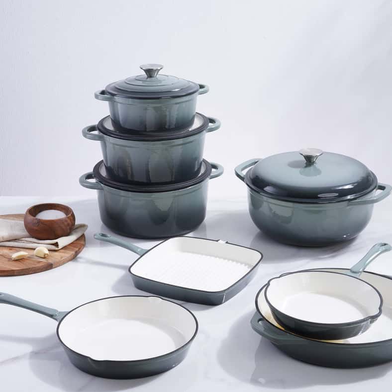 Pan Home Glazura Enameled Cast Iron Cooking Pot 5.2l - Ombre Grey - Image 3