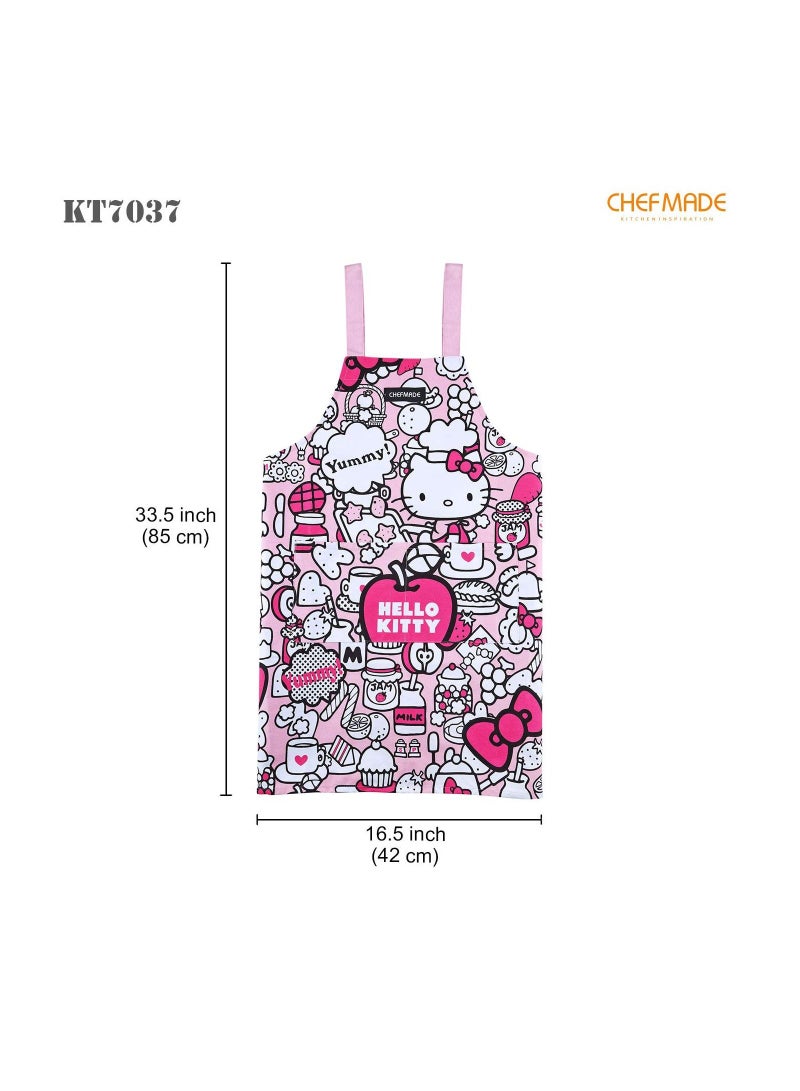 chefmade Hello Kitty 100% Cotton Apron Adjustable Cross Back Dress with 2 Pockets Kitchen Aprons - Image 2