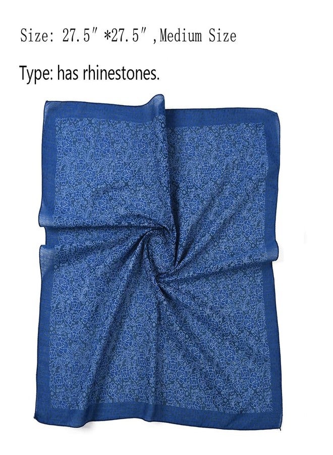 كي-اليوون وشاح مربع متوسط الحجم للنساء من كي-إليون، 27.5 بوصة، قطعتان، وشاح قطني للرقبة والشعر، وشاح للنوم، مقاس واحد، SE05 - Image 3