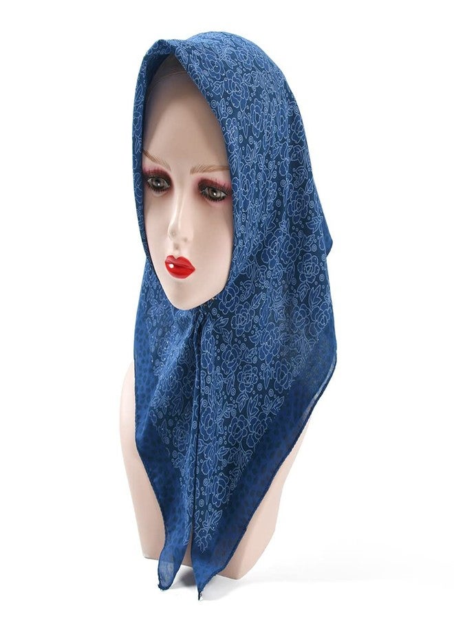 كي-اليوون وشاح مربع متوسط الحجم للنساء من كي-إليون، 27.5 بوصة، قطعتان، وشاح قطني للرقبة والشعر، وشاح للنوم، مقاس واحد، SE05 - Image 5