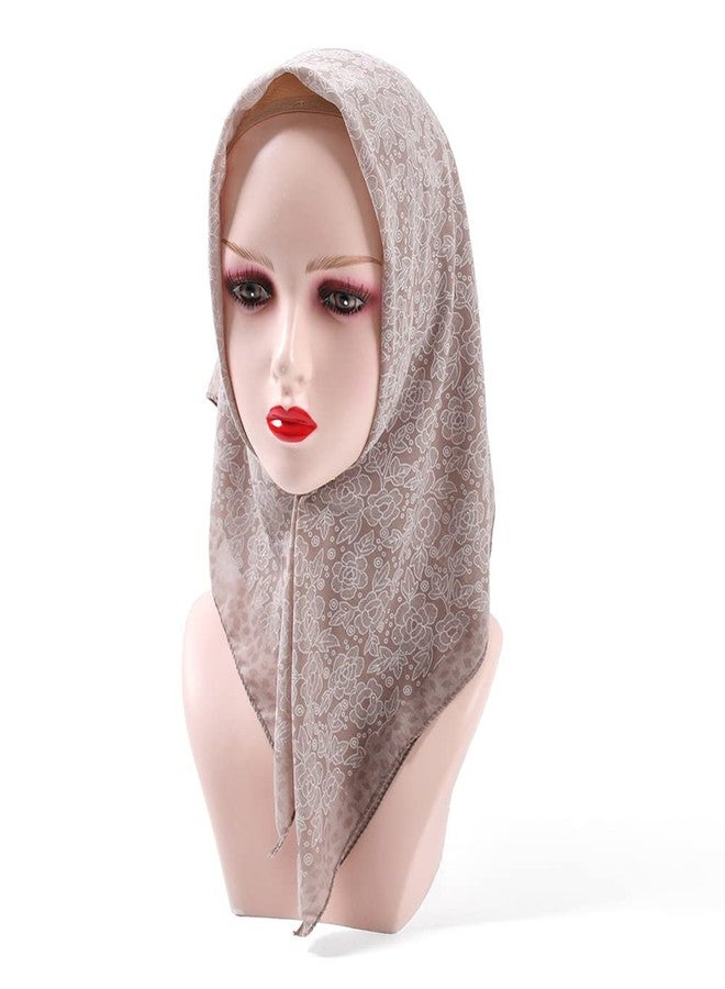 كي-اليوون وشاح مربع متوسط الحجم للنساء من كي-إليون، 27.5 بوصة، قطعتان، وشاح قطني للرقبة والشعر، وشاح للنوم، مقاس واحد، SE05 - Image 4