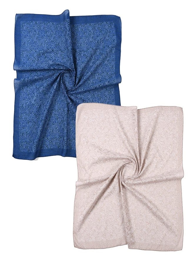 كي-اليوون وشاح مربع متوسط الحجم للنساء من كي-إليون، 27.5 بوصة، قطعتان، وشاح قطني للرقبة والشعر، وشاح للنوم، مقاس واحد، SE05 - Image 1