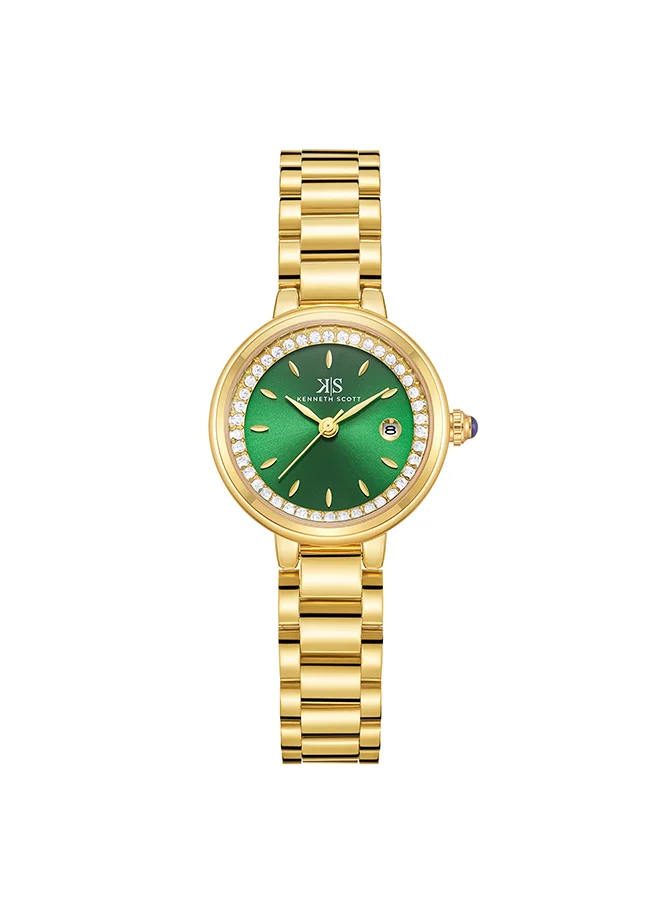 KENNETH SCOTT Kenneth Scott Women's Green Dial Analog Watch - K23542-GBGG