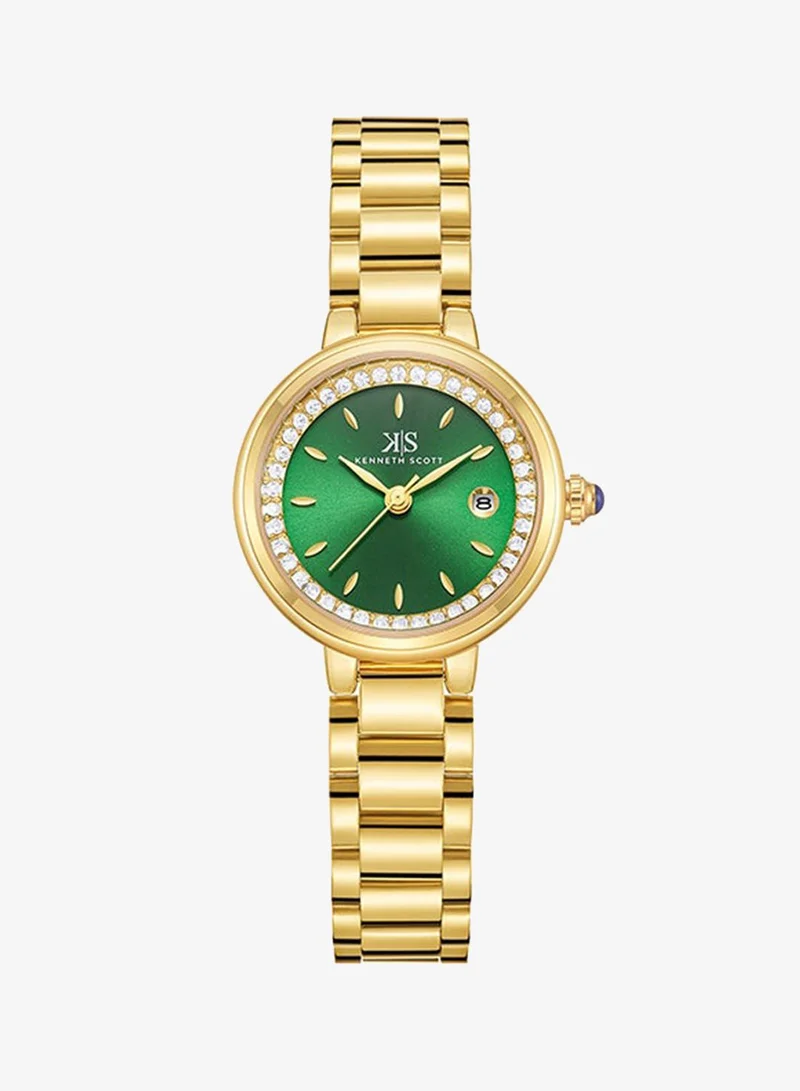 Kenneth Scott Kenneth Scott Women's Green Dial Analog Watch - K23542-GBGG