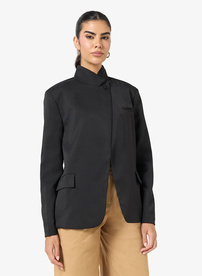High Neck Tailored Blazer