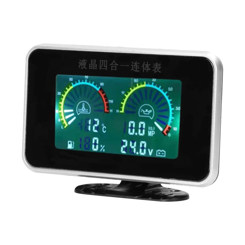 4-in-1 Car LCD Meter Digital Oil Pressure Voltage Water Temperature Fuel Gauge Universal Instrument 9-36V for Car Truck SUV RV - Image 2