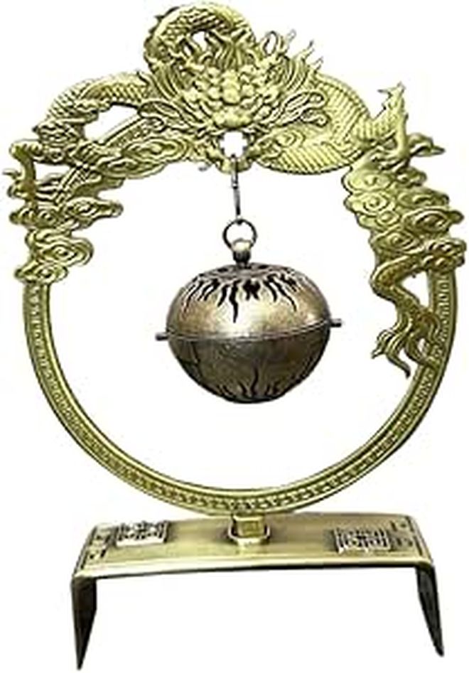 Ceramic Dragon Incense Burner Holder With Chain Vintage Home Decor - Image 1
