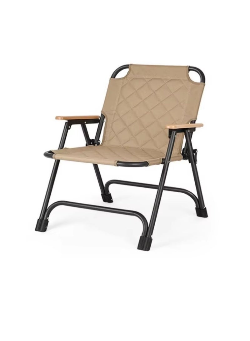 SMART HOME Folding Camping Chair Set - 2 Portable Camping Chairs - Outdoor Folding Chairs with Wooden Armrests - Ground Seating Chairs - Camping and Hiking Chairs - Beach and Garden Chairs - Lightweight Camping Chairs - Folding Chairs with Carrying Handle - Camping, Travel, and Picnic Chairs - Image 4