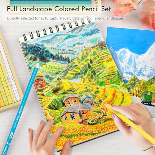 KALOUR PDAS 36-piece Yellow Landscape Colored Pencil Set, Pre-sharpened Wooden Colored Pencils for Adults Artists Beginners Coloring Books Drawing & Sketching - Image 2