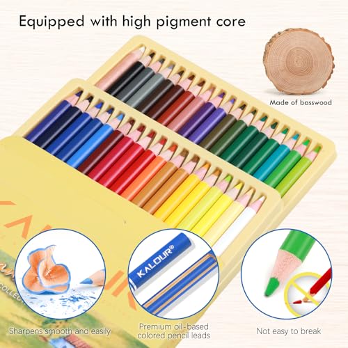 KALOUR PDAS 36-piece Yellow Landscape Colored Pencil Set, Pre-sharpened Wooden Colored Pencils for Adults Artists Beginners Coloring Books Drawing & Sketching - Image 3