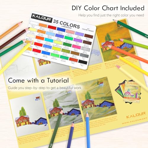 KALOUR PDAS 36-piece Yellow Landscape Colored Pencil Set, Pre-sharpened Wooden Colored Pencils for Adults Artists Beginners Coloring Books Drawing & Sketching - Image 5