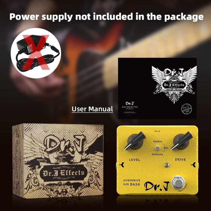 JOYO Bass Pedal of Overdrive Mic'd Tube Bass Amp Simulator Pedal Built-in DI & XLR Output for Effects Recording High-end Edition Dr.J Series (D53) - Image 4