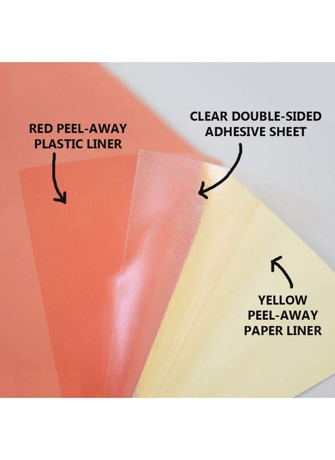 Chica and Jo - Double Sided Tape Sheets 3-Pack Of 8.5" X11 Clear Adhesive Sheets. Super Strong Sticky Pet Tape With Red Liner. - Image 1