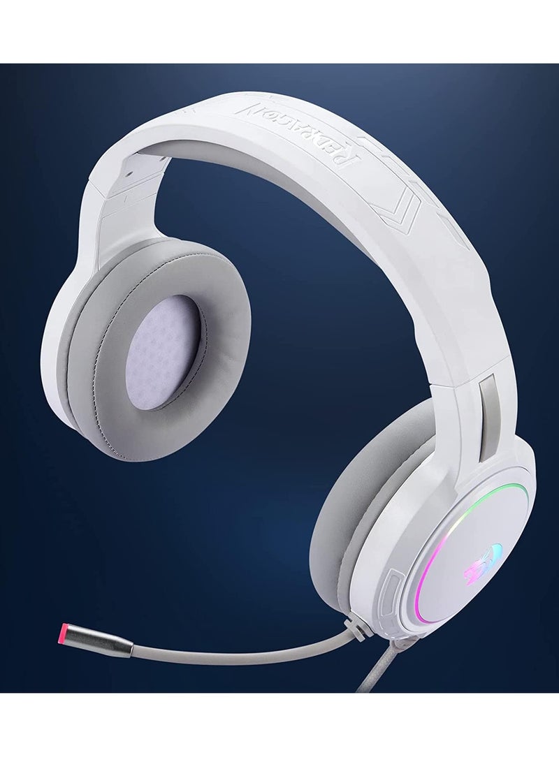 ريدراجون سماعة ألعاب H270 RGB مع ميكروفون، سلكية، متوافقة مع Xbox One، Nintendo Switch، PS4، PS5، الكمبيوتر الشخصي، أجهزة الكمبيوتر المحمولة (أبيض) - Image 5
