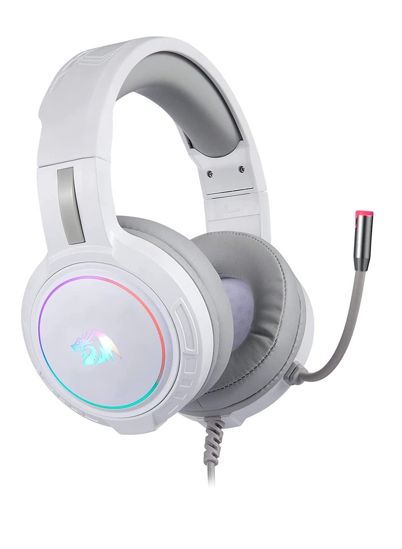 ريدراجون سماعة ألعاب H270 RGB مع ميكروفون، سلكية، متوافقة مع Xbox One، Nintendo Switch، PS4، PS5، الكمبيوتر الشخصي، أجهزة الكمبيوتر المحمولة (أبيض) - Image 2