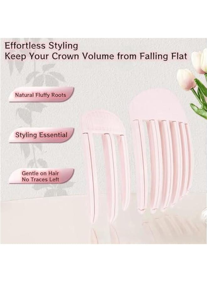 Generic Easy Hair Volume Tool for Fluffy Bangs and Crown, No-Slip Lifting Clips for Natural Voluminous Look - Pink 2 Pack  - Image 2
