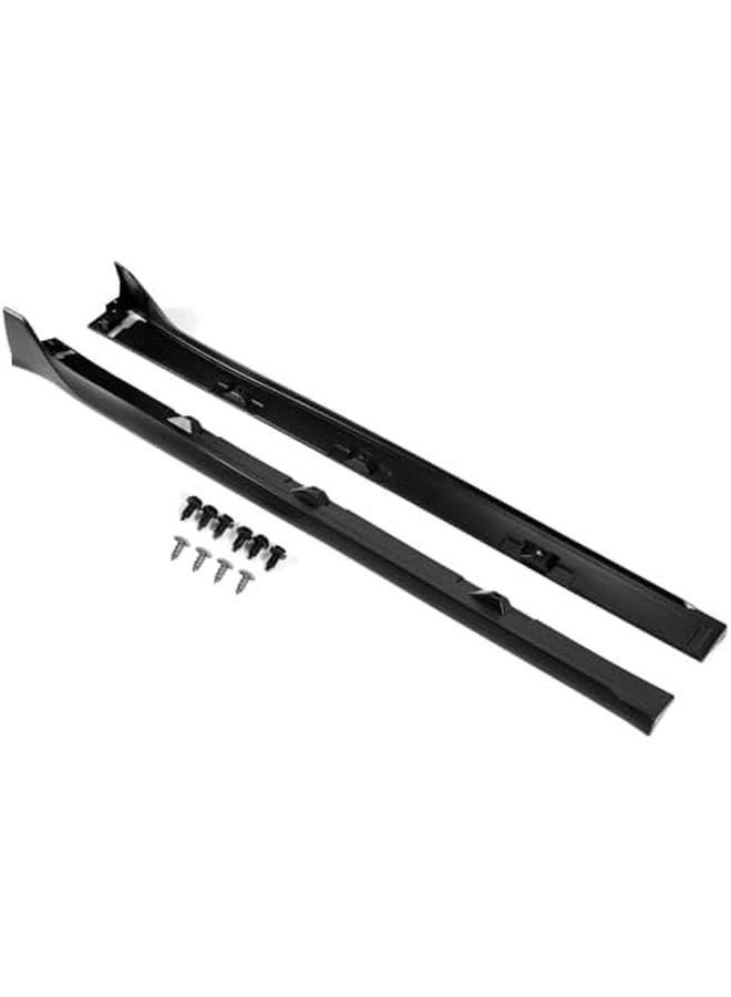 2016 2021 Honda Civic Sedan Type R Style Side Skirt Extensions Gloss Black - Image 1
