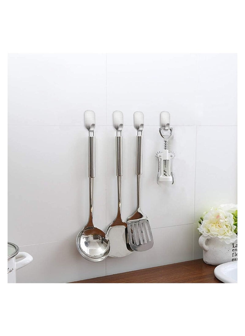 Generic 10pcs Adhesive Hooks No-Hole Hooks Strong Adhesive Wall Wall Bracket Load-Bearing Stainless Steel Kitchen Non-Marking Door Hooks Sticky Hooks  - Image 3