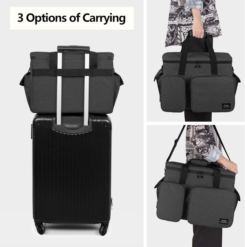 CURMIO Sewing Machine Case, Universal Travel Bag Compatible for Singer, Brother, Janome and most standard sewing machines, Black(Bag Only) - Image 5