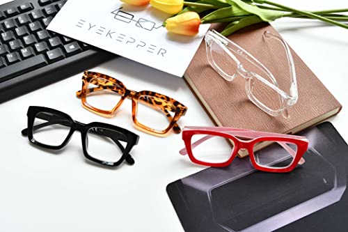 Eyekepper نظارات قراءة للسيدات من إيكببر - تصميم مربع كبير الحجم، عبوة 4 قطع - Image 5