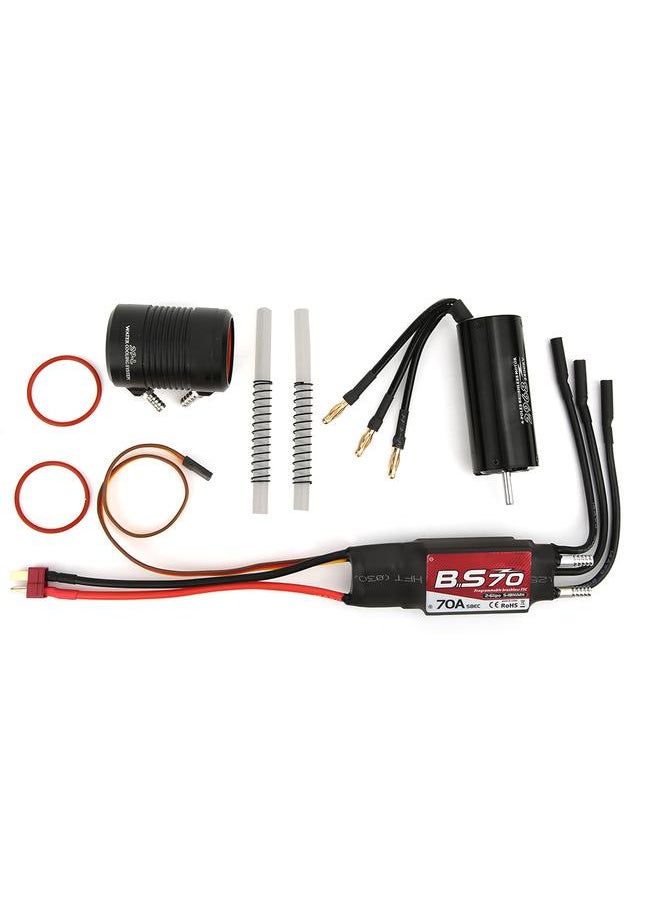 2968 2800KV 100A 1800W Motor with Replaceable Rotor + 70A RC Boat ESC + Water Cooler Cover
