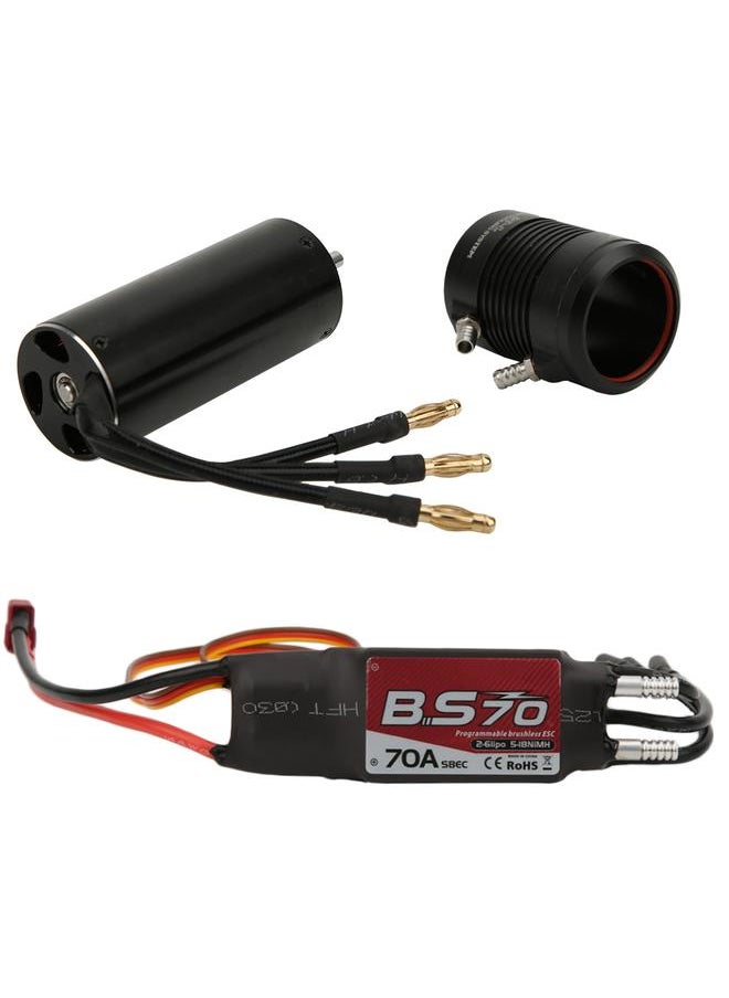 2968 2800KV 100A 1800W Motor with Replaceable Rotor + 70A RC Boat ESC + Water Cooler Cover