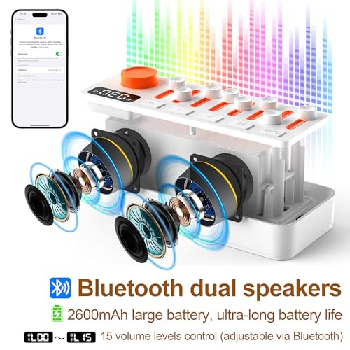 TMEHM White Noise Sleep Sound Machine with 8 Nature Sounds, Portable Bluetooth Speaker, 12 Colors Night Lights, Sleep Timer & Breathing Exercises, for Babies, Kids, and Adults - Image 4