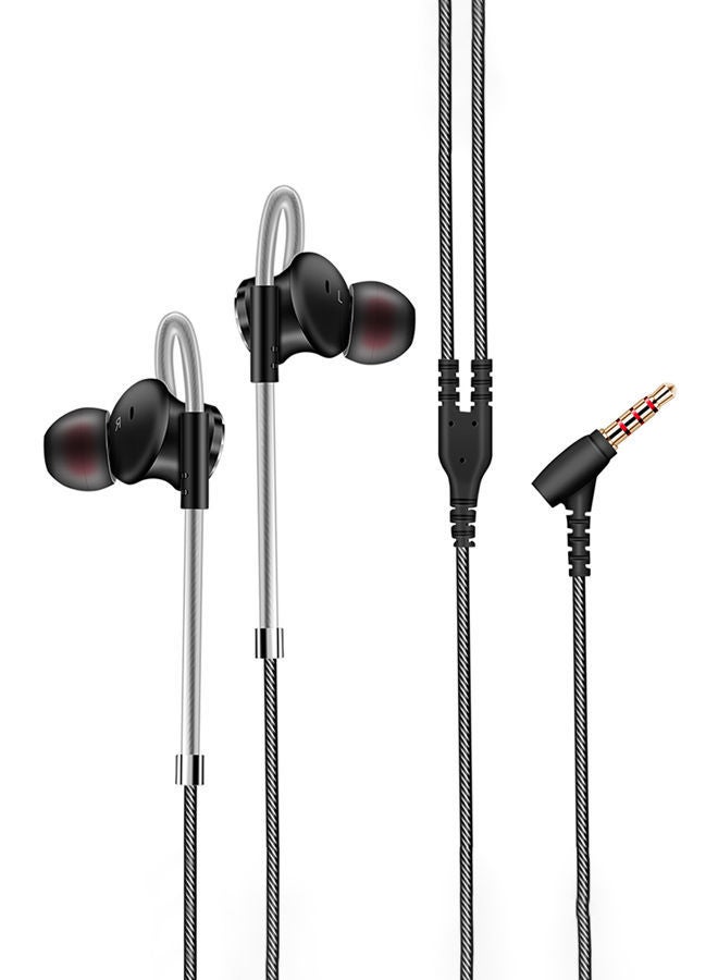 NIBEMINENT FONGE W3 3.5mm Wired In-ear Earphones Metal Magnetic Earbuds Headphones Sports Headset with In-line Remote Control Microphone Black - Image 1