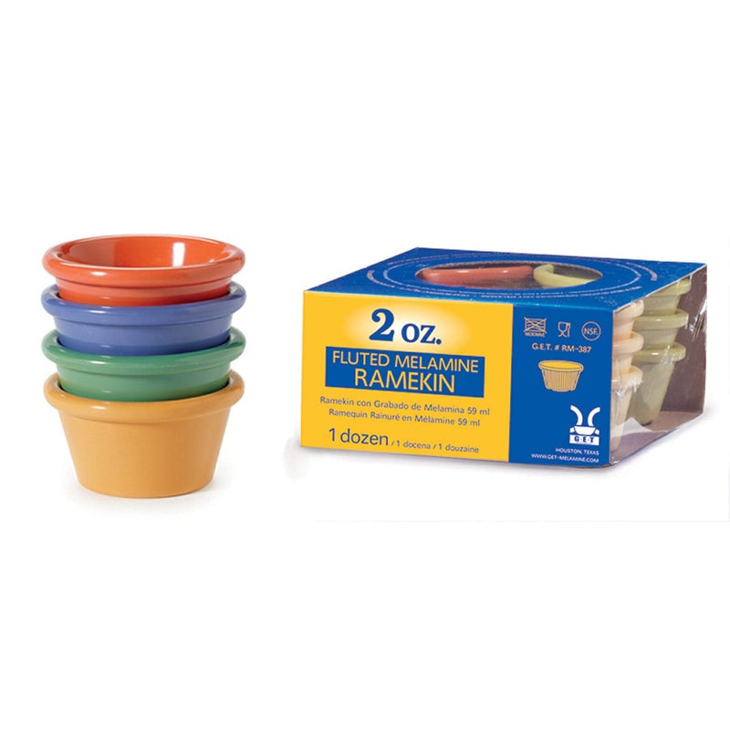 Get G.E.T. SP-S-620-MIX 4 Mardi Gras Colors 2 oz. Ramekin, Break Resistant, Melamine, Mix Pack Ofmardi Gras Colors (Pack of 12) - Image 3