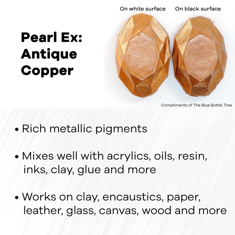 Jacquard Pearl Ex Pigment Powder 3 Grams Antique Copper - Loose Mica Powder for Epoxy Resin, Watercolors, Calligraphy Ink & Clay - Epoxy Pigment Powder - Epoxy Resin Color - Image 2