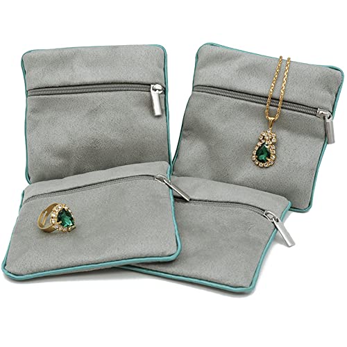 EHERDM 6-piece Padded Velvet Jewelry Pouch with Zipper - Portable Storage Bag for Travel, Women's Jewelry Organizer Pouch for Rings, Bracelets, Earrings, Necklaces - Image 2