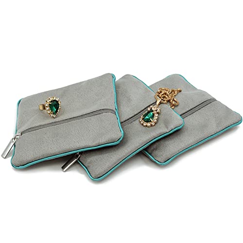 EHERDM 6-piece Padded Velvet Jewelry Pouch with Zipper - Portable Storage Bag for Travel, Women's Jewelry Organizer Pouch for Rings, Bracelets, Earrings, Necklaces - Image 3