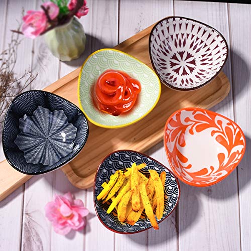 BOSILI Ceramic Soy Sauce Dishes set of 5, Japanese Soy Dishes Dipping Bowls Sauce Cups for Dumpling Sushi - Image 2