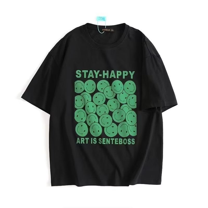Men'S T-Shirt Short-Sleeved Summer Cotton Printed Trendy Loose Plus Size Fat Top Casual Men'S T-Shirt - Image 4