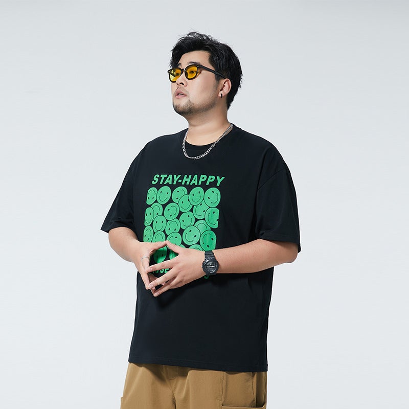 Men'S T-Shirt Short-Sleeved Summer Cotton Printed Trendy Loose Plus Size Fat Top Casual Men'S T-Shirt - Image 3