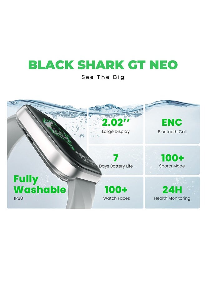 BLACK SHARK - GT Neo Smart Watch For Women And Men 2.02 Inch TFT Screen With Answer And Make Calls, IP68 Waterproof Heart Rate Blood Oxygen Sleep Tracker More Than 120 Sports Modes - Image 1