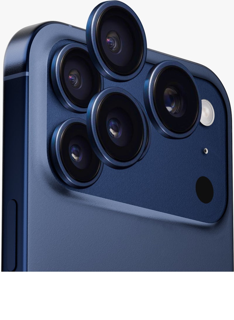 ELTRAZONE Compatible for iPhone 17 Pro / iPhone 17 Pro Max Camera Lens Protector, AR Lens Protector Auto Installation,9H Tempered Glass,AR+AF Metal Individual Ring - Blue Titanium - Image 1