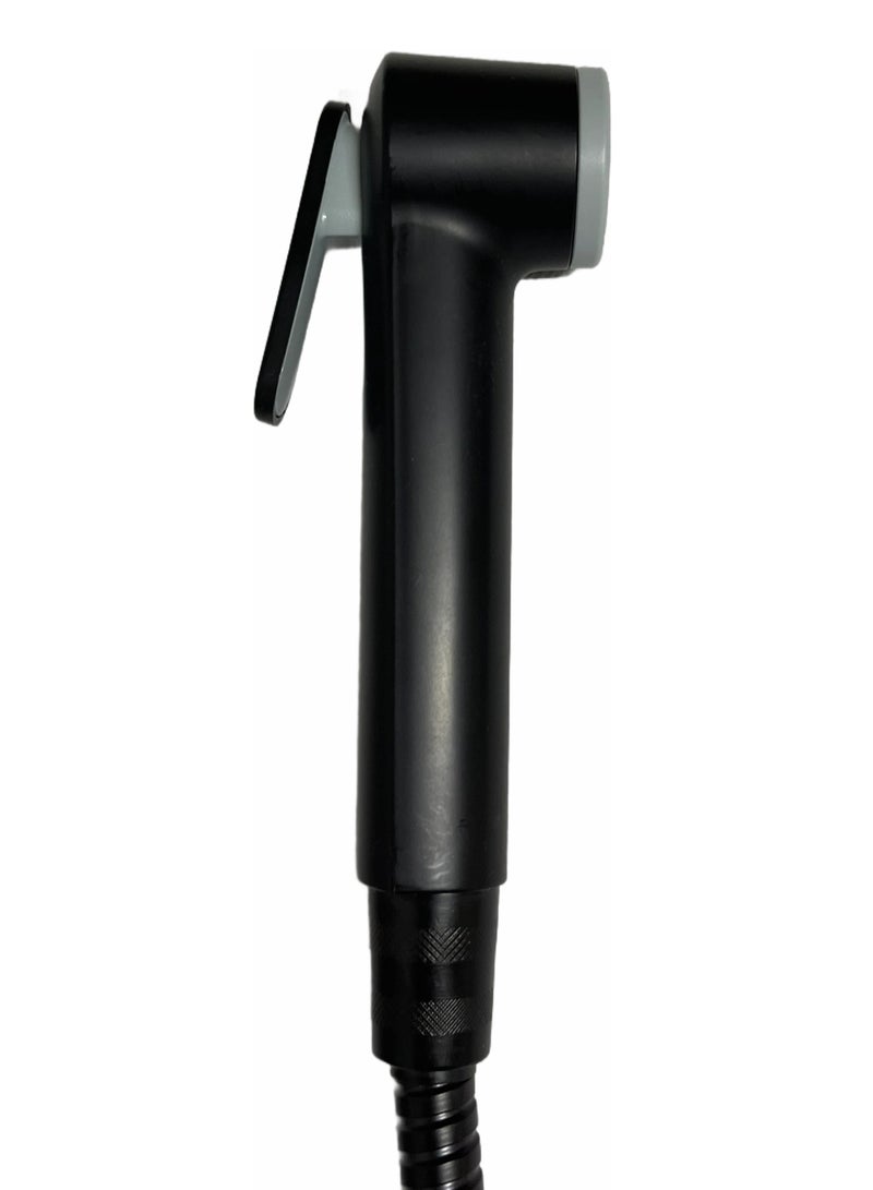 طقم شطاف المرحاض الفاخر بخرطوم 1.2 متر وخطاف اسود - Image 3