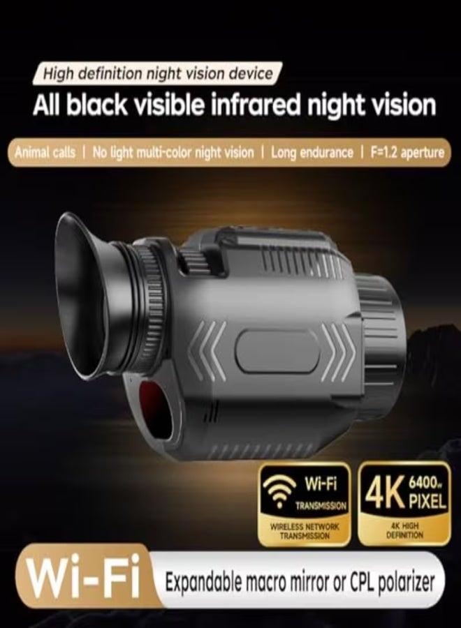 28X Digital Monocular Telescope with 64MP Photos, 4K Video & Night Viewing | Rechargeable Handheld Scope for Bird Watching, Camping, Hiking & Wildlife Observation - Image 5
