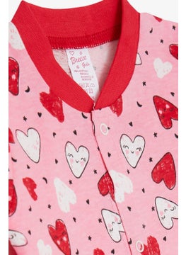 Breeze Baby Girl Booties Jumpsuit Colorful Smiley Face Patterned 0-3 Months-6 Months, Pink  - Image 3