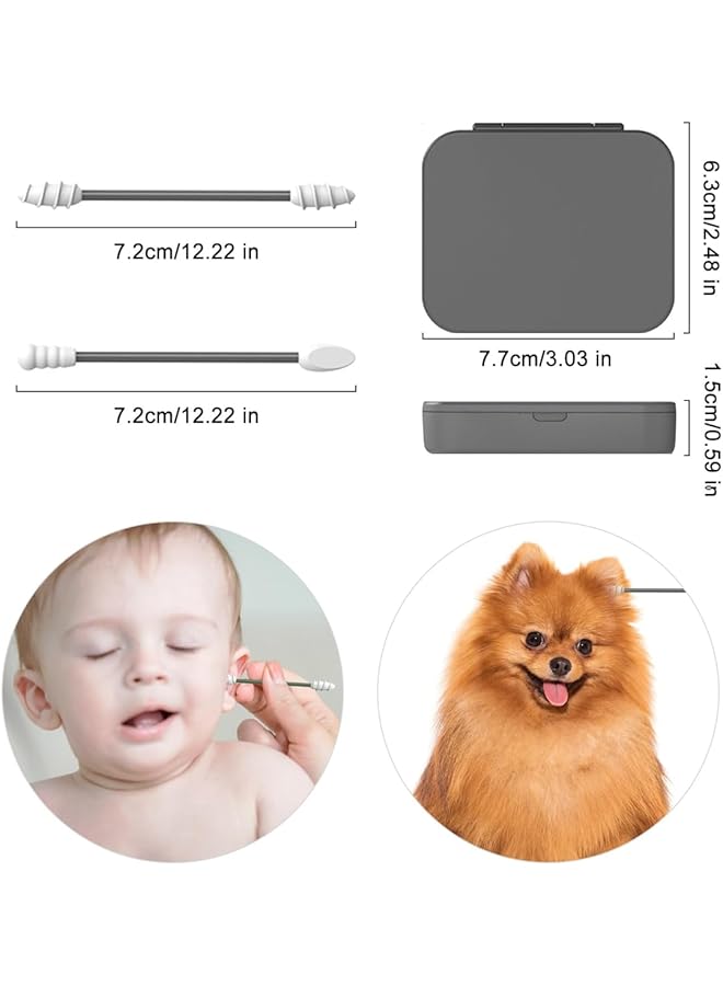 Excefore Silicone Cotton Swab With Double Tips And Storage Case Reusable Cotton Buds For Ear Cleaning And Makeup Removal - Image 2