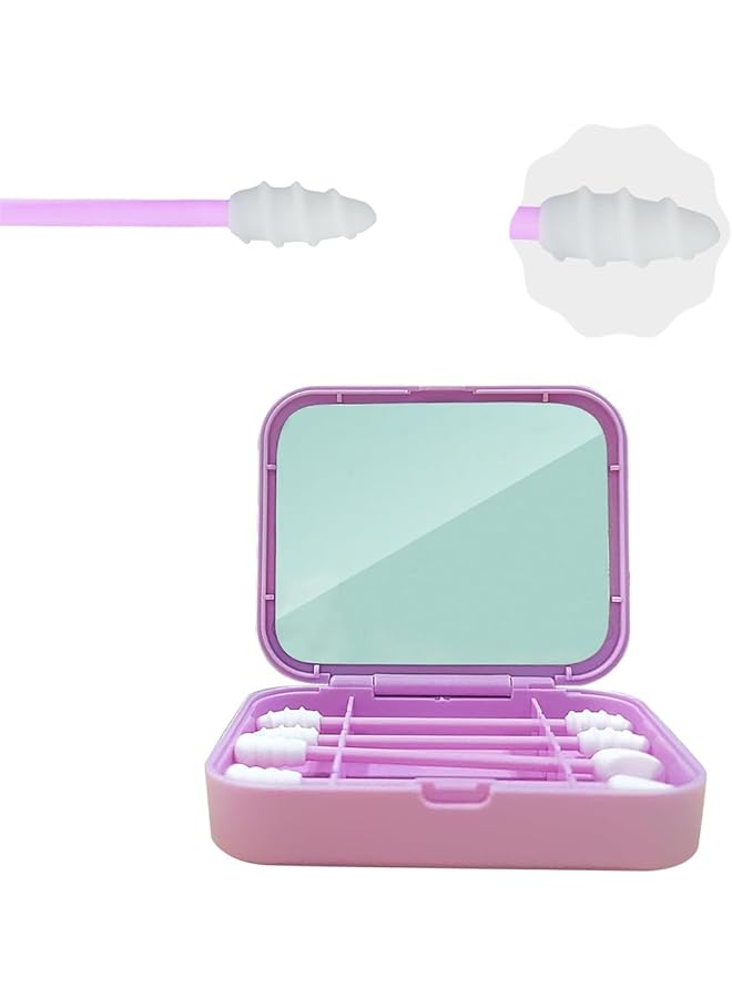 Excefore Silicone Cotton Swab With Double Tips And Storage Case Reusable Cotton Buds For Ear Cleaning And Makeup Removal - Image 5