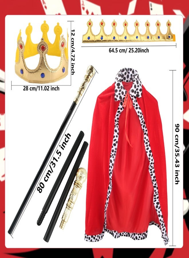Cotiny 6 Pack King Costume Set Includes Red King Cloak Prince Crown Prince Scepter for Kids Birthday Party Role Play Stage Performance Halloween Costume - Image 2