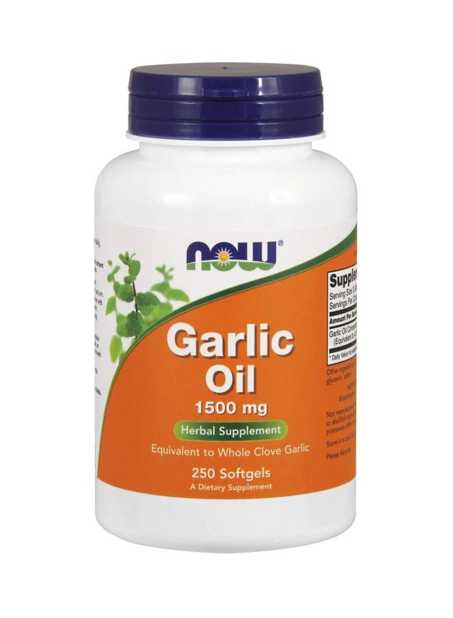 Now Foods Garlic Oil Herbal Supplement 1500mg - 250 Softgels - Image 1