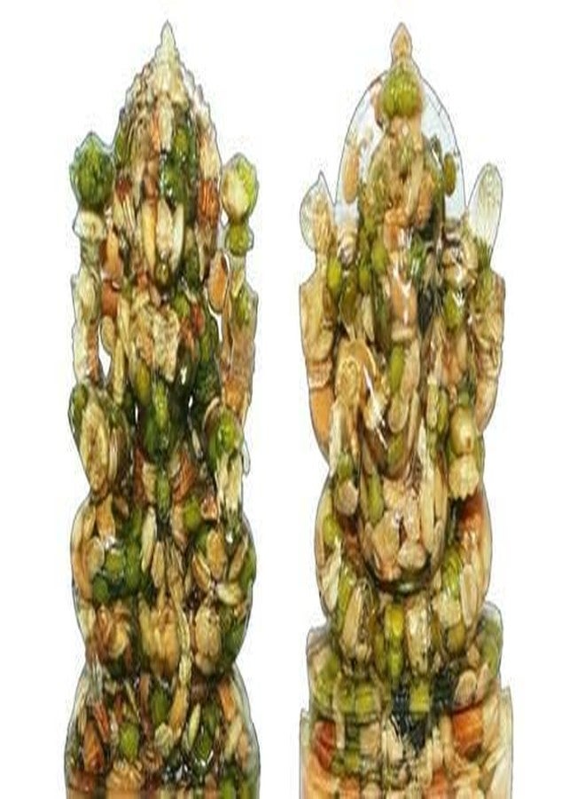 Suvasane Navadhanya Ganesh and Lakshmi Idols for Pooja and Home to Bring Sucess and All Positive Vibes ,Plastic ,Multicolor - Image 1