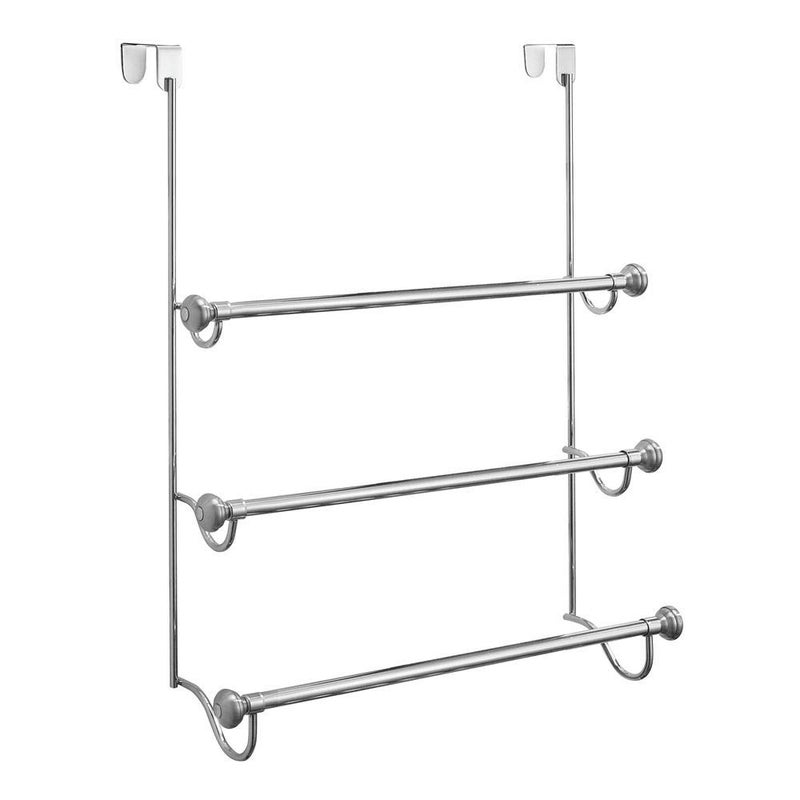 InterDesign iDesign Over the Door Towel Rack, The York Collection, 1.5” x 7” x 22.8”, Brushed Nickel - Image 5
