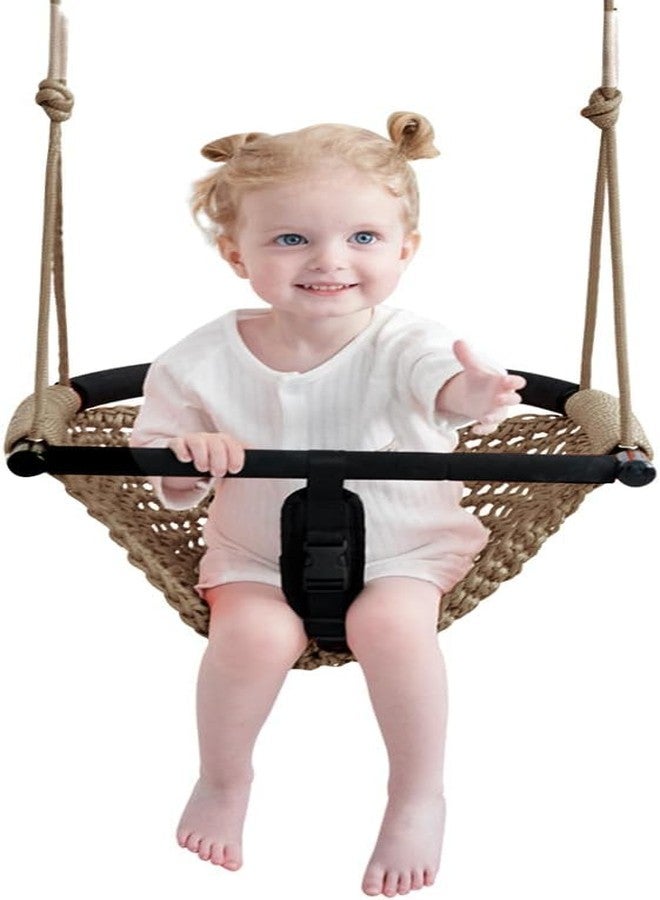 ROPECUBE Toddler Swing&2-in-1 Baby Swing - Adjustable Rope Swing Seat for Kids | Indoor & Outdoor Durable Backyard Swing Set for Infants & Toddlers (Light Brown) - Image 1