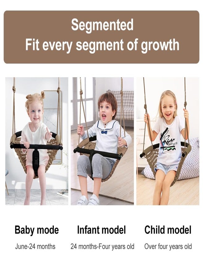 ROPECUBE Toddler Swing&2-in-1 Baby Swing - Adjustable Rope Swing Seat for Kids | Indoor & Outdoor Durable Backyard Swing Set for Infants & Toddlers (Light Brown) - Image 5